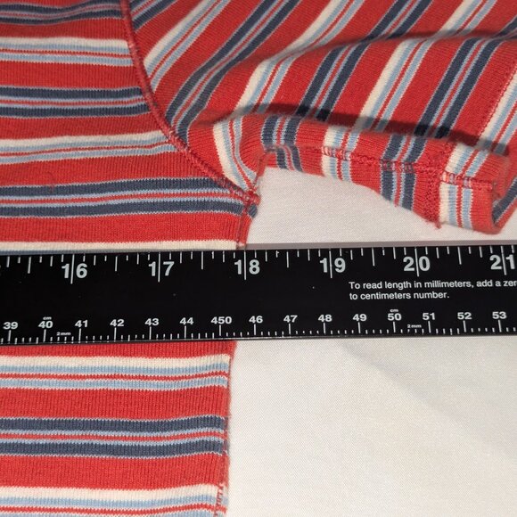 VINTAGE POLO JEANS Company Shirt Ralph Lauren Mens Large Blue / Red Striped Y2K - Picture 6 of 9